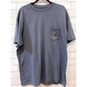 Burlebo Mens‎ XL The Sportsmans Season Pocket T-Shirt Blue Gray Hunting Graphic